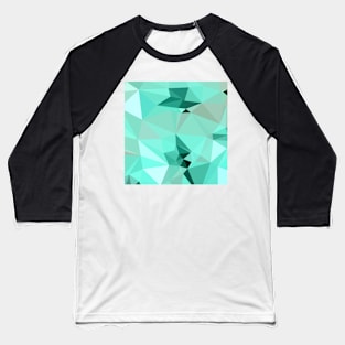 Caribbean Green Abstract Low Polygon Background Baseball T-Shirt